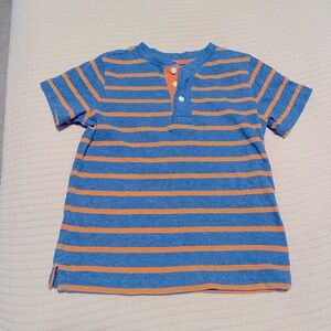 Primary heathered henley tee in stripe- Size 3